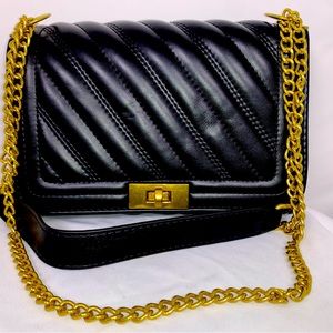 Classic waffle style black handbag